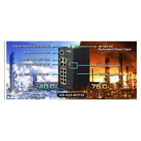 Planet switch IGS-5225-8P2T2S, PoE 8x 1000Base-T, 2x SFP, L2, SNMPv3, ONVIF, -40 až 75°C, 2x DC, IP30, 802.3at 240W