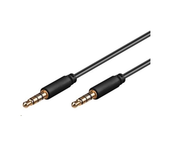 PREMIUMCORD Kabel Jack 3.5mm 4 pinový M/M 0,5m pro Apple iPhone, iPad, iPod
