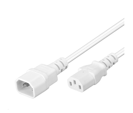 PREMIUMCORD Prodlužovací kabel síť 230V, C13-C14, bílý 2m