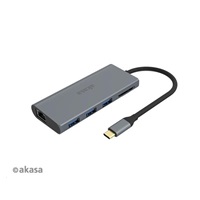 AKASA adaptér USB Type-C 9-in-1 Dock (PD Type-C, HDMI, VGA, 3 x USB 3.0 Type-A, RJ45, SD and Micro SD Card Reader)