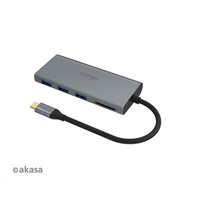 AKASA adaptér USB Type-C 9-in-1 Dock (PD Type-C, HDMI, VGA, 3 x USB 3.0 Type-A, RJ45, SD and Micro SD Card Reader)