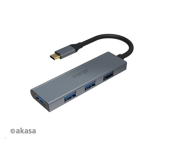 AKASA Hub USB-C 4x USB 3.0 port, Aluminium