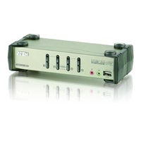 ATEN přepínač 4-port KVMP USB+PS/2, usb hub, audio, OSD, 1.2m kabely