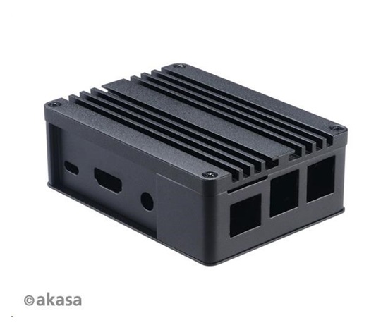 AKASA krabička pro Raspberry Pi 3 a Asus Tinker/S, Extended Aluminium, with Thermal Modules (SD Slot concealed)