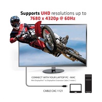 Club3D Prodlužovací kabel Mini DisplayPort 1.4 na DisplayPort 8K 60Hz DSC 1.2 HBR3 HDR Bidirectional (M/F), 1m
