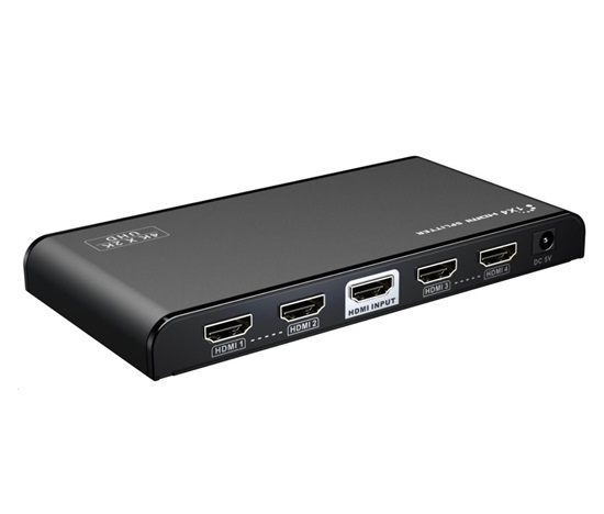 PremiumCord HDMI 2.0 splitter 1-4 porty, 4K x 2K/60Hz, FULL HD, 3D, černý