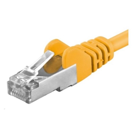 PREMIUMCORD Patch kabel CAT6a S-FTP, RJ45-RJ45, AWG 26/7 0,25m žlutá