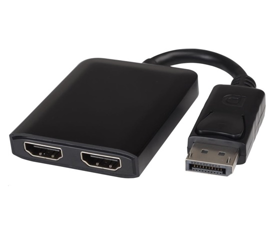 PREMIUMCORD Adaptér DisplayPort - 2x HDMI, MST, rozšíření+zrcadlení+2 obrazy, 4K*2K@30Hz