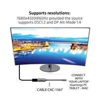 Club3D Adaptér aktivní USB-C na DisplayPort 1.4, 8K60Hz DSC1.2 HDR HBR3