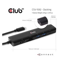 Club3D hub USB-C 3.2 Gen1 7in1 Hub HDMI 4K60Hz, 2x SD card, 2x USB-A, USB-C PD - nabíjení 100W, RJ45