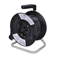 Solight prodlužovací přívod na bubnu, 4 zásuvky, 25m, černý kabel, 3x 1,5mm2