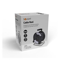 Solight prodlužovací přívod na bubnu, 4 zásuvky, 25m, černý kabel, 3x 1,5mm2