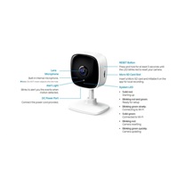 TP-Link Tapo C100 domácí/indoor kamera, (2MP, Full HD 1080p, IR 10m, WiFi, microSD)