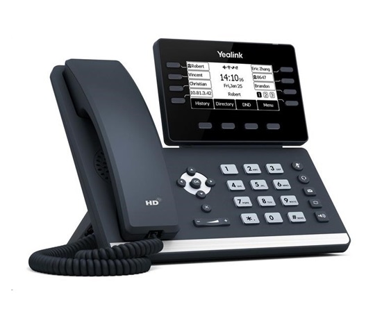 Yealink SIP-T53W IP telefon, 3,7" 360x160 LCD, 21 prog tl.,2x10/100/1000,Wi-Fi, Bluetooth,PoE,12xSIP, 2xUSB,bez adaptéru