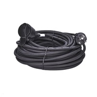 Solight prodlužovací přívod - spojka, 1 zásuvka, 20m, 3 x 1,5mm2, gumová, černá