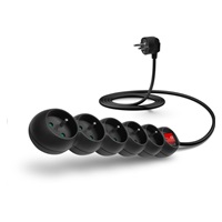CONNECT IT prodlužovací kabel 230 V, 5 zásuvek, 2 m, s vypínačem (černý)