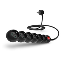 CONNECT IT prodlužovací kabel 230 V, 6 zásuvek, 5 m, s vypínačem (černý)