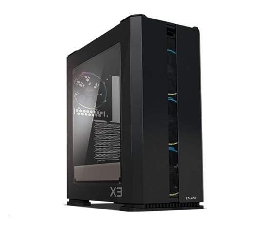 ZALMAN skříň X3 Black,  ATX bez zdroje, aRGB