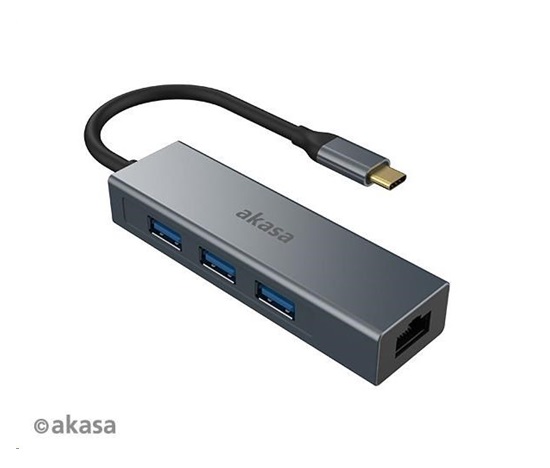 AKASA adaptér USB Type-C 4-In-1 Hub with Ethernet