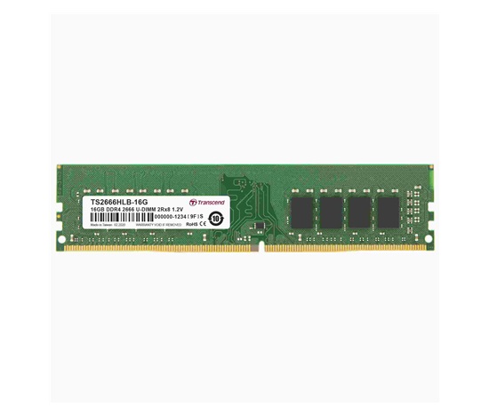 TRANSCEND DIMM DDR4 16GB 2666MHz 2Rx8 1Gx8 CL19 1.2V