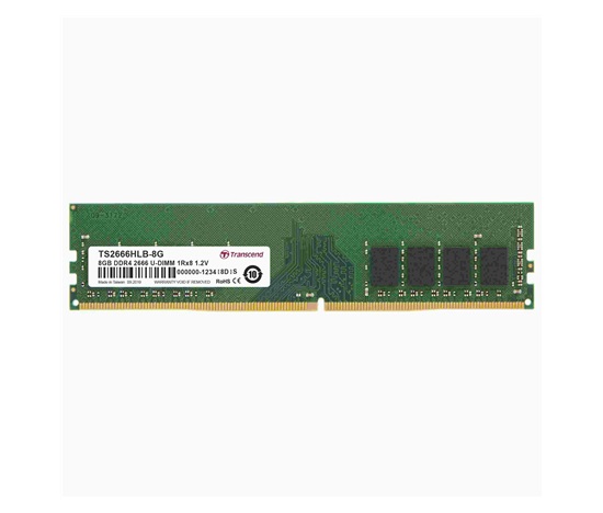 TRANSCEND DIMM DDR4 8GB 2666MHz 1Rx8 1Gx8 CL19 1.2V