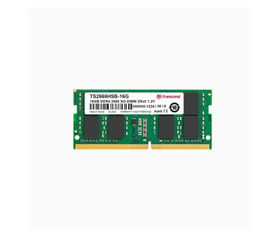 TRANSCEND SODIMM DDR4 16GB 2666MHz 2Rx8 1Gx8 CL19 1.2V