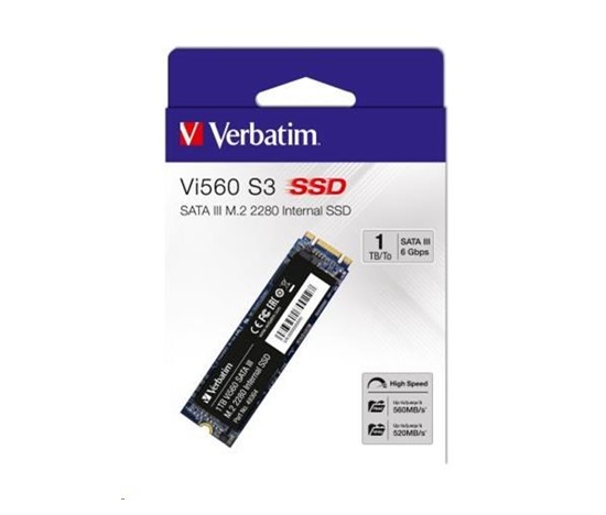 VERBATIM SSD Vi560 S3 M.2 256GB SATA III, W 560/ R 520MB/s