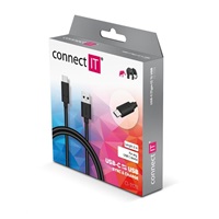 CONNECT IT Wirez USB-C (Type C) -> USB-A, USB 3.1 Gen 1, černá, 2 m