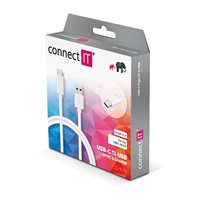 CONNECT IT Wirez USB-C (Type C) -> USB-A, USB 3.1 Gen 1, bílá, 2 m