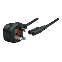 MANHATTAN Kabel napájecí, UK-plug/C7 female, 1.8m, černá