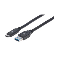 MANHATTAN Kabel SuperSpeed USB-C na USB, 3m, černá