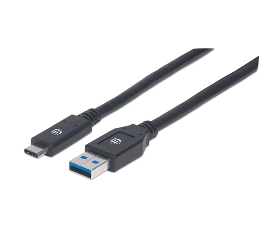 MANHATTAN Kabel SuperSpeed USB-C na USB, 3m, černá