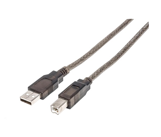 MANHATTAN Kabel USB-A na USB-B, 15m, černá