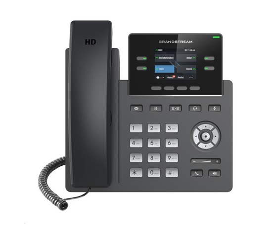 Grandstream GRP2612 [VoIP telefon - 2x SIP účet, HD audio, 16 prog.tl.+4 předvoleb, 2xLAN 100Mbps]