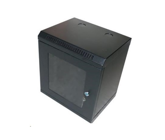 XtendLan 10" nástěnný rozvaděč 12U 350x280, nosnost 50 kg, dveře z plexiskla, svařovaný, černý
