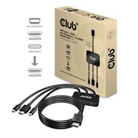 Club3D adaptér aktivní USB Type-C + Mini DP 1.2 + HDMI na HDMI 4K60Hz HDR, M/M, 32AWG