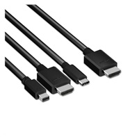 Club3D adaptér aktivní USB Type-C + Mini DP 1.2 + HDMI na HDMI 4K60Hz HDR, M/M, 32AWG