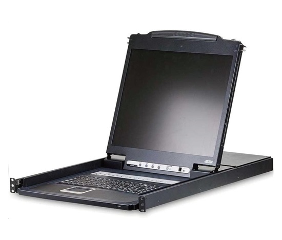 ATEN 8-port KVM PS/2+USB, OSD, rack, 19" LCD, touchpad, klávesnice