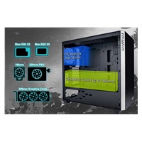 IN WIN skříň 216, mid tower, 220mm PSU, 166mm fan,, 2xHDD, 5xSSD, 2x USB 3.0 / HD Audio / Black