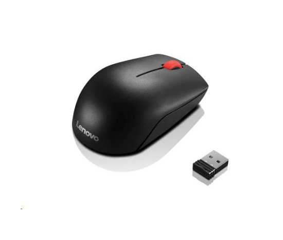 LENOVO myš bezdrátová Essential Compact Wireless Mouse - 1000 DPI, Optical, USB, 3 tlačítka, černá