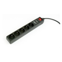 BAZAR GEMBIRD Přepěťová ochrana, 5 zásuvek, 1,5m, černá - poškozený obal