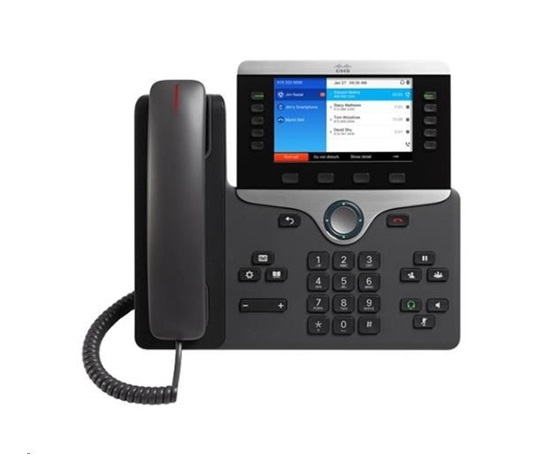 Cisco CP-8851-3PCC-K9=, VoIP telefon, 10line, 2x10/100/1000, 5" displej, Bluetooth, USB, PoE