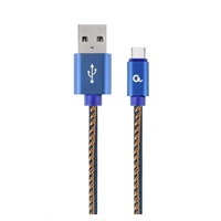 GEMBIRD Kabel USB 2.0 AM na Type-C kabel (AM/CM), 2m, opletený, jeans, blister, PREMIUM QUALITY