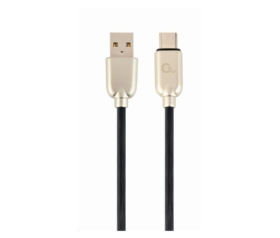 GEMBIRD Kabel USB-A na USB-C kabel (AM/CM), 2m, pogumovaný, černý, blister