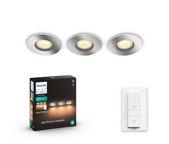 PHILIPS Adore Zapuštěné bodové svítidlo, Hue White ambiance, 230V,set 3x5W GU10, Chrom (3417611P6)