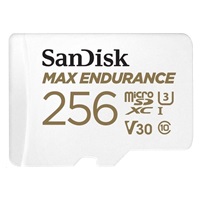 SanDisk MicroSDHC karta 256GB MAX Endurance + adaptér, 120,000 hodin