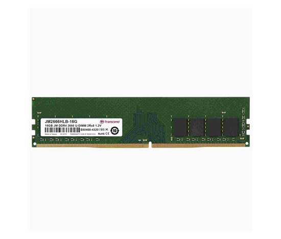 TRANSCEND DIMM DDR4 16GB 2666MHz 2Rx8 1Gx8 CL19 1.2V