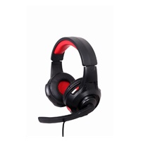 GEMBIRD sluchátka s mikrofonem GHS-U-5.1-01, gaming, 5.1 surround, černo-červená, USB
