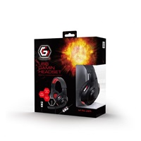 GEMBIRD sluchátka s mikrofonem GHS-U-5.1-01, gaming, 5.1 surround, černo-červená, USB