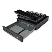 Virtuos pokladní zásuvka C425C, kov. držáky, 5-9V, černá, bez kabelu